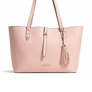Karl Lagerfeld “Toby” Blush Pink Leather Tote with Tassel Charm